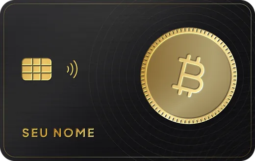 Cartão premium: Bitcoin black & gold